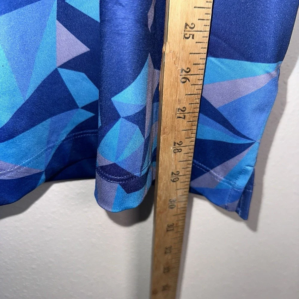 New Redvanly Large Savile Mazarine Blue Golf Polo Geometric Stretch‎ Luxury